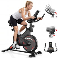 Rower Treningowy Stacjonarny Domowy, Cicha Napęd Pasowy, Regulowana Oporność, Wyświetlacz Lcd, Maksymalne Obciążenie 120 Kg