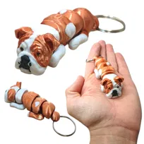 Ruchomy Brelok - Buldog Angielski, English Bulldog, Bulldog, Brelok do Kluczy