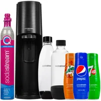 Saturator do wody SODASTREAM Terra Black - czarny gazowana woda domowa z nabojem butelki bez BPA syropy Pepsi 7Up Mirinda