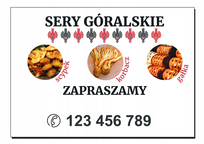 sery góralskie szyld tablica oscypek sprzedaż znak tabliczka serki oscypki