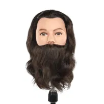 Sibel OBB Training Head with Beard Erik 100% Human Dark Brown