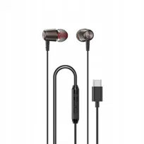 Słuchawki Douszne Przewodowe Z Mikrofonem I Pilotem Usb-C 1.2 M - Czarne