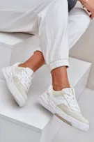 Sneakersy Na Platformie Big Star OO274A155 Biało-Beżowe-36