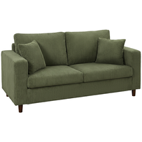 Sofa 2-osobowa HOMCOM z szerokim siedziskiem, obicie sztruksowe, zielona