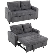 Sofa rozkładana 2-osobowa HOMCOM 157 x 190 cm z regulowanym oparciem