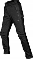 SPODNIE ROWEROWE MĘSKIE OCIEPLANE Zimowe Softshell Czarne XXL Do Biegania