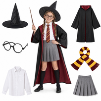 STRÓJ HERMIONA 145 KOSTIUM PRZEBRANIE HARRY KOSZULA ZESTAW NA HALLOWEEN