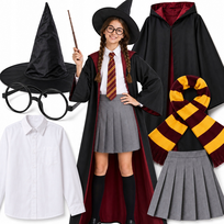 STRÓJ HERMIONA 154 KOSTIUM PRZEBRANIE HARRY KOSZULA ZESTAW NA HALLOWEEN