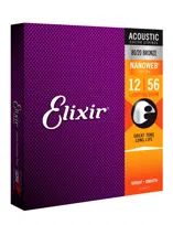Struny do gitary akustycznej ELIXIR Nanoweb 11077 80/20 Bronze 12-56 + kostki