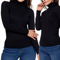 SWETER DAMSKI GOLF WISKOZOWY DŁUGI RĘKAW KLASYCZNY MIĘKKI WYGODNY MORAJ M BLACK