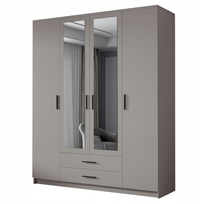 Szafa Ankon Ada II 160 cm, 4-drzwiowa z lustrem i 2 szufladami, uchylna, 205 × 160 × 52 cm, dostępna w kilku kolorach