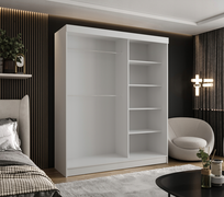 SZAFA PRZESUWNA 2D 130x205 BIAŁA- LUSTRO F - NISKA
