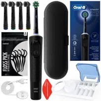 Szczoteczka elektryczna ORAL-B Vitality PRO, 1 szt - czarna zestaw z końcówkami etui i podstawką do zębów rotacyjna akumulatorowa