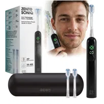 Szczoteczka soniczna ZENT® SoniQ 2.0 z technologią Dual-Motion™, 38 400 wibracji/min, 4 tryby pracy, timer 2 min, ładowanie USB-C, etui podróżne, Czarna