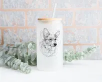 Szklanka z psem- Corgi