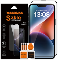 Szkło Hartowane 5D RabbitMob do iPhone 13/13 Pro/14/16e/17e Pełne na Cały Ekran