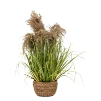 Sztuczna trawa MAXIME w doniczce z plecionki, 80 cm