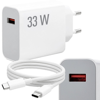 SZYBKA ŁADOWARKA SIECIOWA Lewer 33W 3000 mA QUICK CHARGE 4.0 + KABEL 3A
