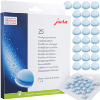 TABLETKI CZYSZCZĄCE 3-FAZOWE DO EKSPRESU DO CZYSZCZENIA JURA 25 SZT. JURA