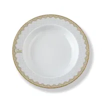 Talerz głęboki Florina Sweet Kropki 22 cm porcelana biały do zupy