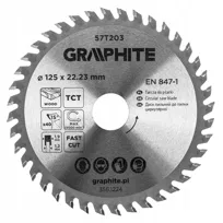 Tarcza do piły pilarki widiowa 125x22.23mm 40 zębów do drewna MDF GRAPHITE