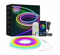 TAŚMA LED 5M NEON 5050 RGB BLUETOOTH APLIKACJA PILOT 2.4G RADIOWY PASEK 12V