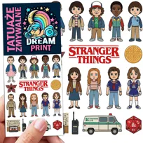 TATUAŻE DLA DZIECI ZMYWALNE TYMCZASOWE STRANGER THINGS WZORY JAKOŚĆ