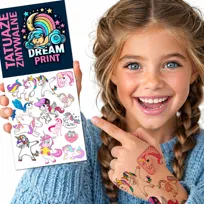 TATUAŻE ZMYWALNE DLA DZIECI DZIECIĘCE JEDNOROŻCE UNICORN JAKOŚĆ WZORY