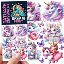 TATUAŻE ZMYWALNE DLA DZIECI JEDNOROŻCE UNICORN KOŃ WZORY ORYGINALNE