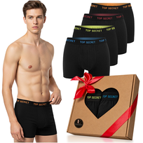 Top Secret Basic Collection Zestaw Prezentowy Bokserek Męskich 4-pak Bawełna Czarne Rozmiar XL Top Secret