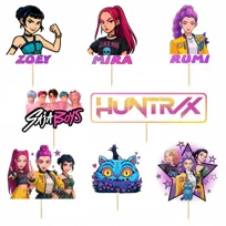 TOPPERY NA URODZINY DZIECI DEKORACJA TORT BABECZKI - HUNTRIX 8 SZT.