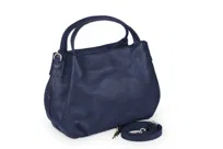 Torebka Skórzana Vera Pelle Bolsa Granatowa