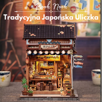 Tradycyjna Japońska Uliczka DIY Book Nook miniaturowy domek puzzle 3D z oświetleniem LED