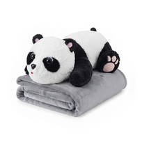 Trusty Maskotka Pluszak Duży 3W1 Poduszka Z Kocem Panda 50Cm Biało-Czarny