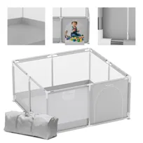 Tulano Cozy 20 Kojec dla Dzieci od 6 do 36 miesięcy, Regulowany, Składany, Metalowy Stelaż, Przeźroczyste Siatki, Antypoślizgowe Nóżki,130 x 65, Torba w Zestawie, Kolor Szary
