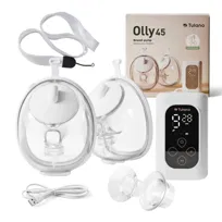 Tulano Olly 45 Podwójny Laktator Elektryczny Hands-Free – Jednoczesne Odciąganie z 2 Piersi, 4 Tryby, 36 Poziomów, 300 ml, USB