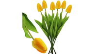 Tulipan Sztuczny Żółty Tulipany Bukiet Tulipanów Jak Żywe 6 Sztuk