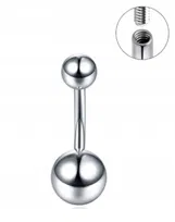 Tytanowy Kolczyk do Pępka z Kuleczkami SREBRNY PIERCING 1,6/10/8+5