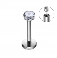 Tytanowy Kolczyk Labret PIERCING SREBRNY z cyrkonią HELIX Lobe 1,2/6/3