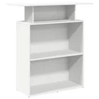 VidaXL Biurko Recepcyjne Białe 100x40x104 cm Z Półką Do Recepcji, Biura, Hotelu I Gabinetu
