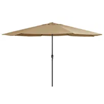vidaXL Parasol ogrodowy na metalowym słupku, 390 cm, kolor taupe