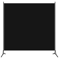 vidaXL Parawan 1-panelowy, czarny, 175 x 180 cm