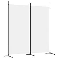 vidaXL Parawan 2-panelowy, biały, 175x180 cm, tkanina