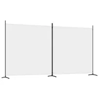 vidaXL Parawan 2-panelowy, biały, 348x180 cm, tkanina