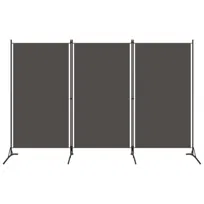 vidaXL Parawan 3-panelowy, antracytowy, 260 x 180 cm