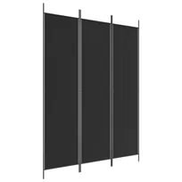 vidaXL Parawan 3-panelowy, czarny, 150x200 cm, tkanina