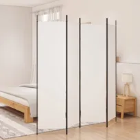 vidaXL Parawan 4-panelowy, biały, 200x200 cm, tkanina
