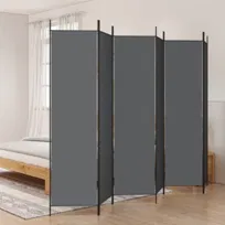 vidaXL Parawan 6-panelowy, antracytowy, 300x200 cm, tkanina