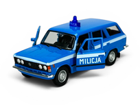 WELLY FIAT 125p KOMBI MILICJA NIEBIESKI 1:34 LEGENDY PRL NOWY METALOWY