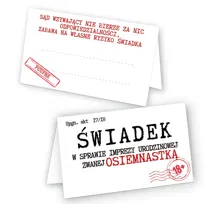 Winietki na Stół na 18 Urodziny Wezwanie  - 10 sztuk